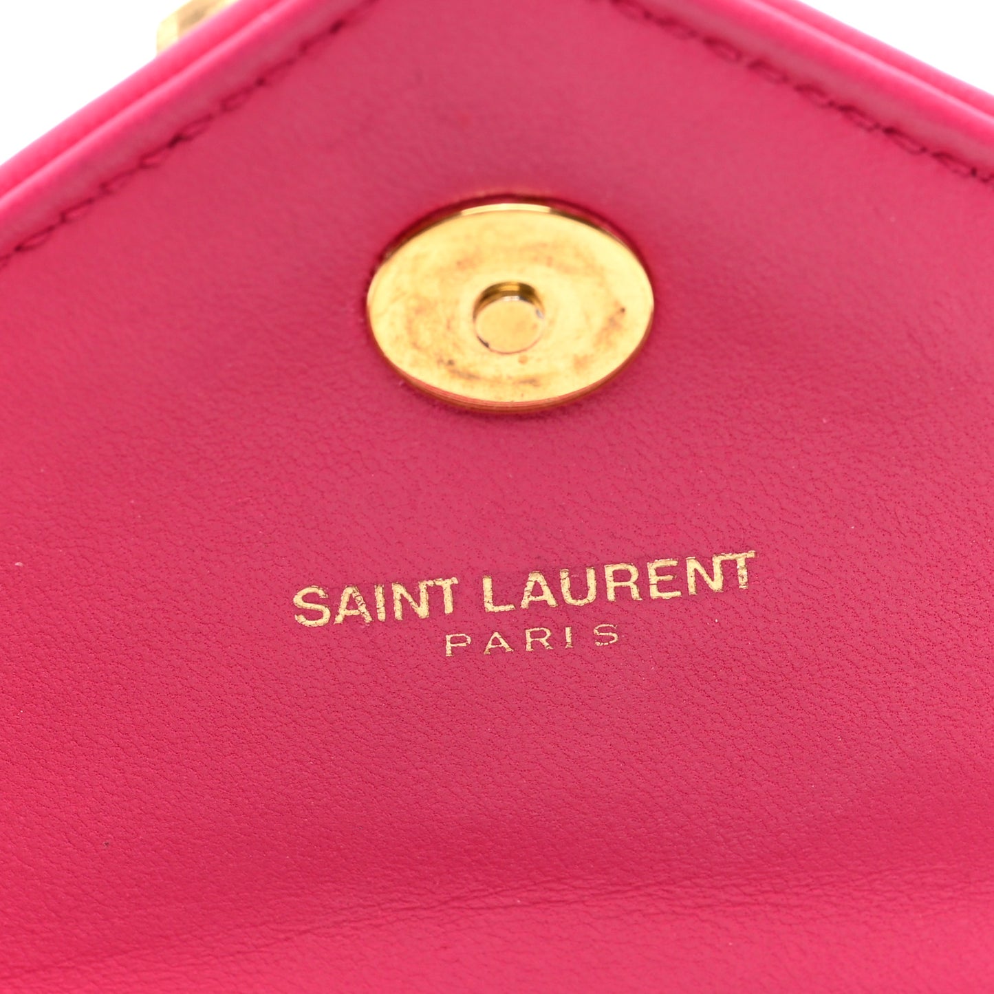 Calfskin Matelasse Chevron Classic Monogram Baby Chain Bag Fuchsia