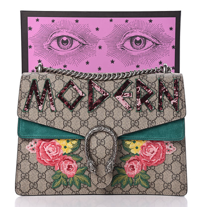 Gucci GG Supreme Monogram Embroidered Medium Dionysus Shoulder Bag Emerald 11 of 11