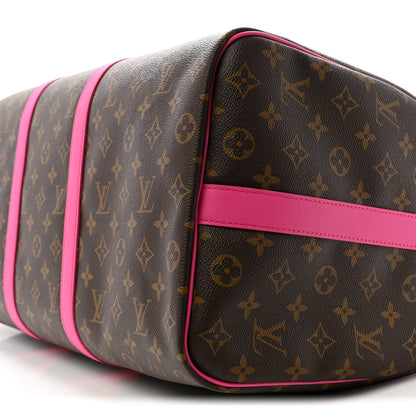 Louis Vuitton Monogram Macassar Keepall Bandouliere 50 Fuchsia 8 of 8