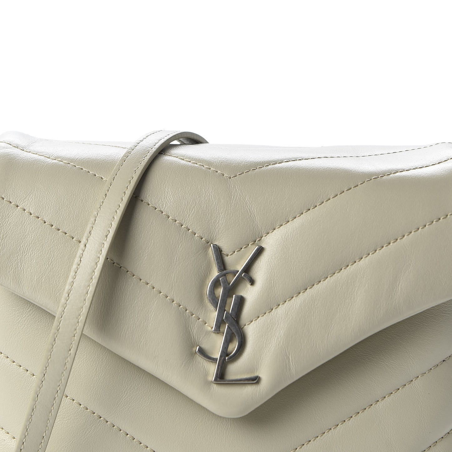 Calfskin Y Quilted Monogram Toy Loulou Crossbody Bag Ivory