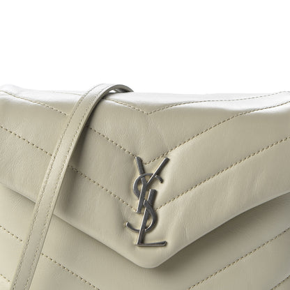 Saint Laurent Calfskin Y Quilted Monogram Toy Loulou Crossbody Bag Ivory 9 of 10