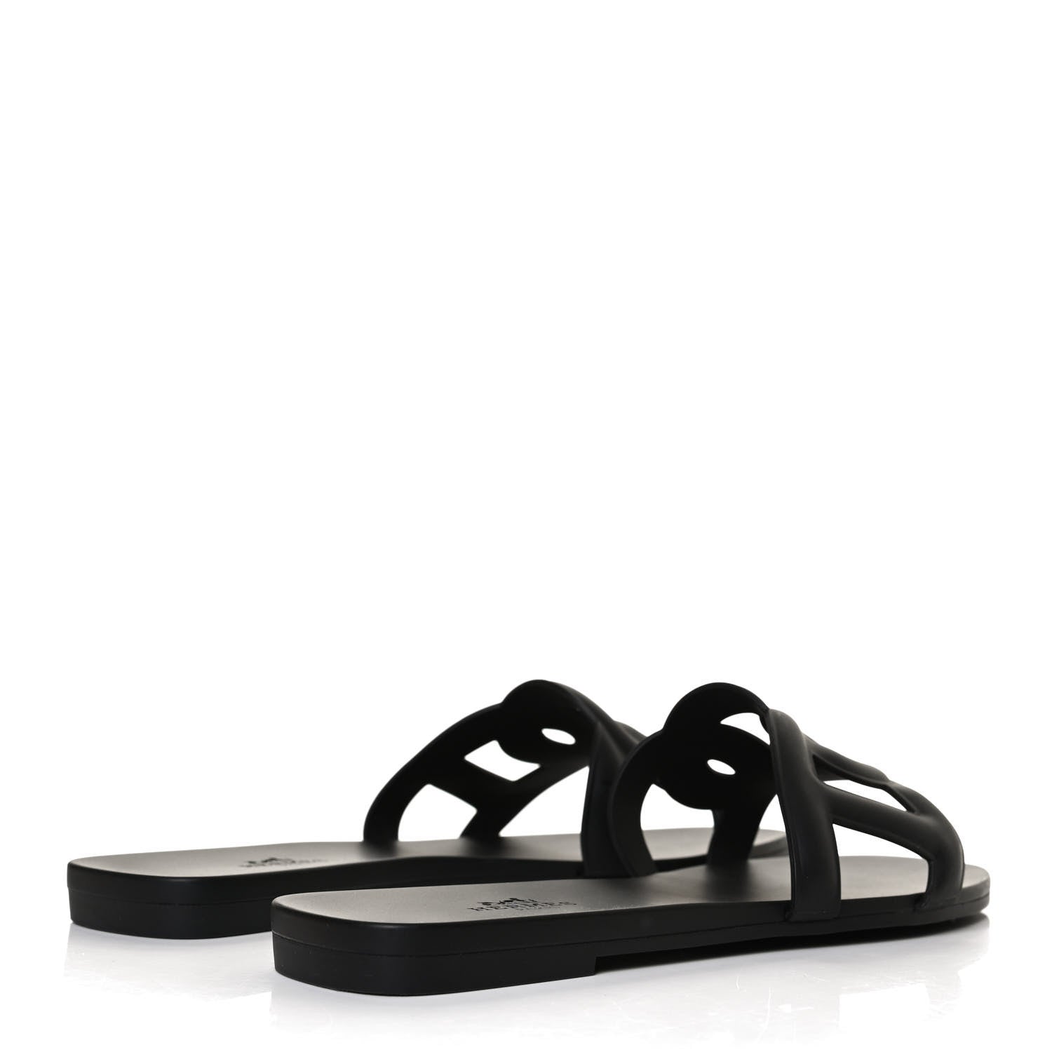 Hermes Rubber Aloha Sandals 37 Black 4 of 11