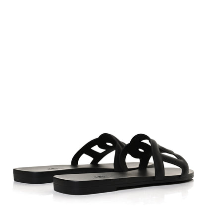 Hermes Rubber Aloha Sandals 37 Black 4 of 11