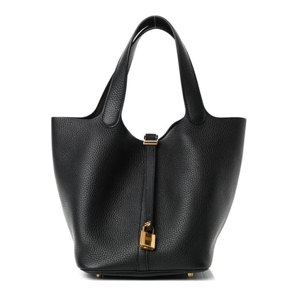 Hermes Taurillon Clemence Picotin Lock 22 MM Black 1 of 4