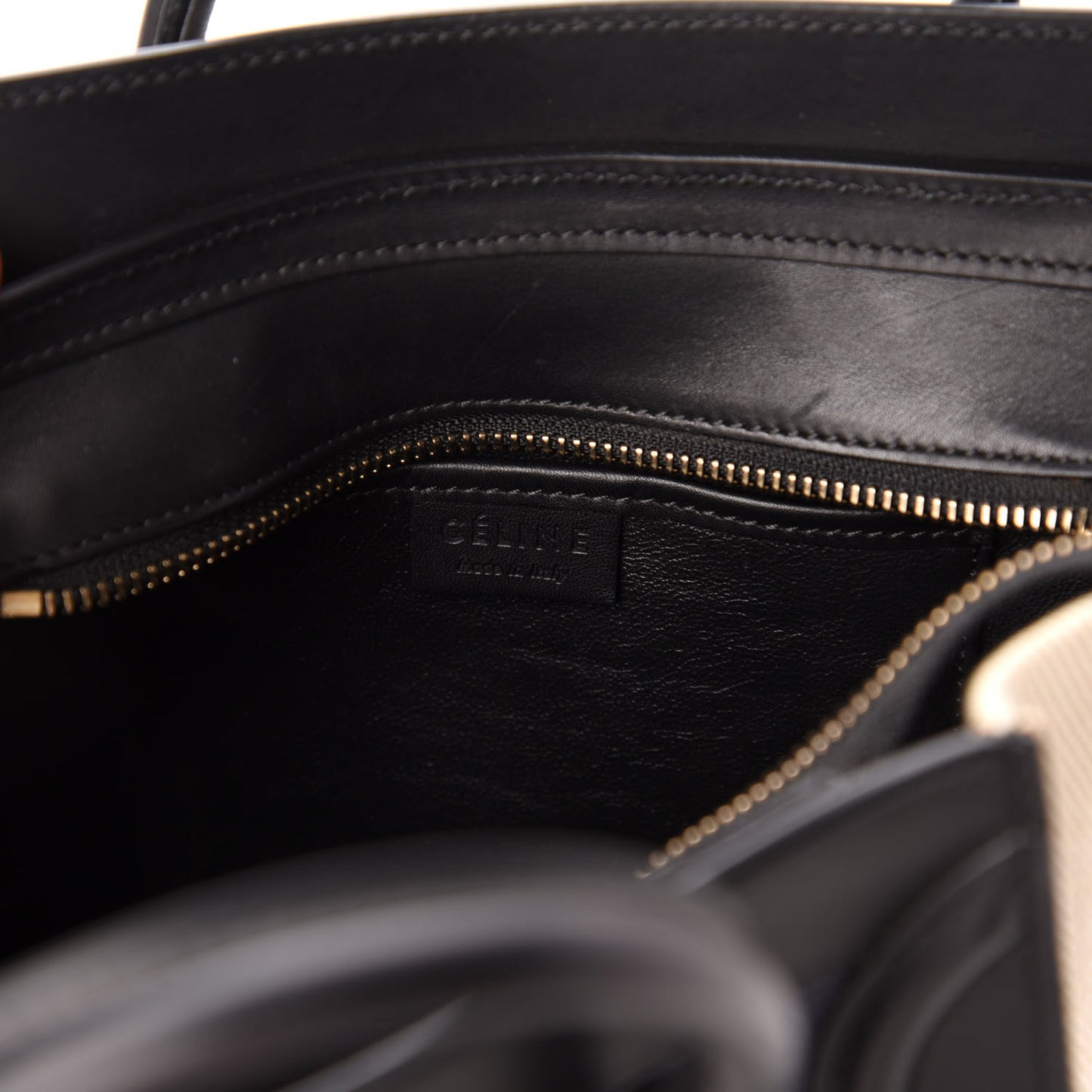 Canvas Smooth Calfskin Nano Tri-Color Luggage Navy Blue
