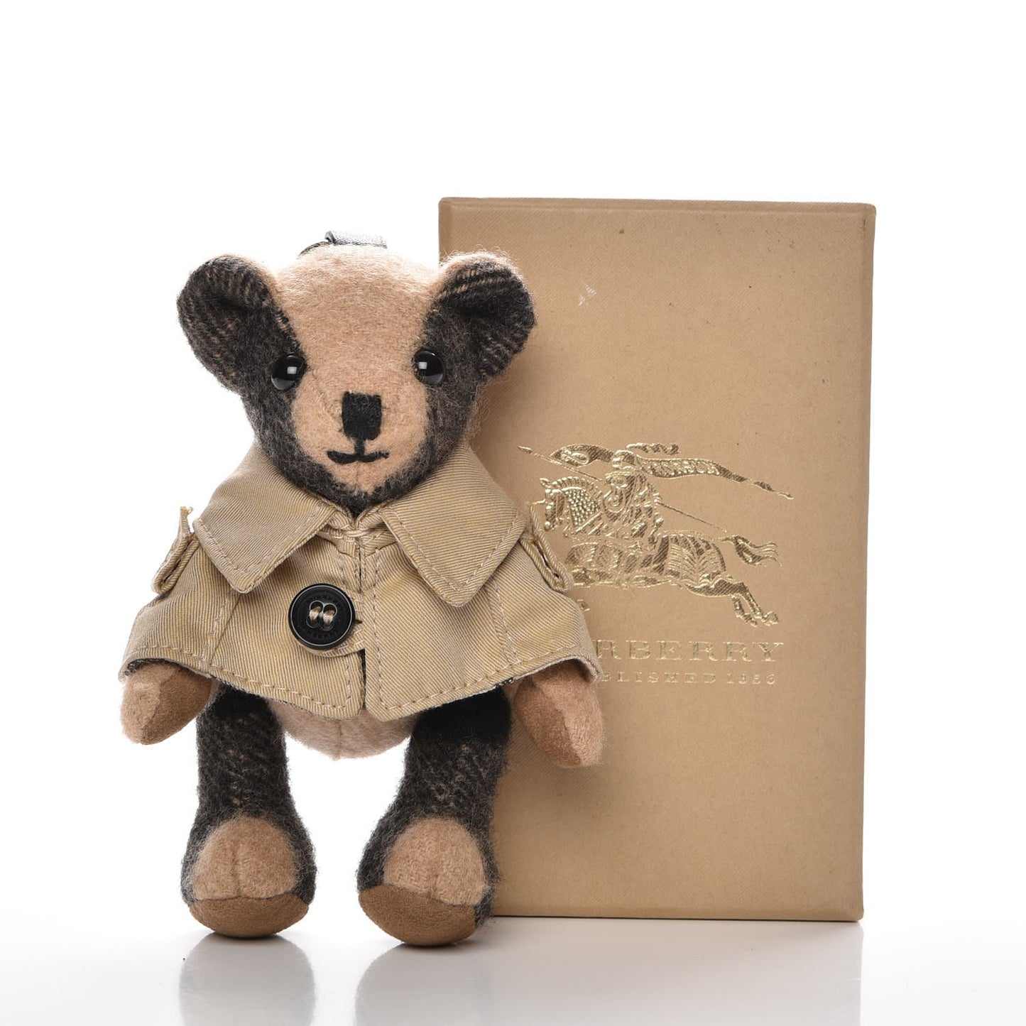 Cashmere House Check Thomas Bear Poncho Bag Charm Camel