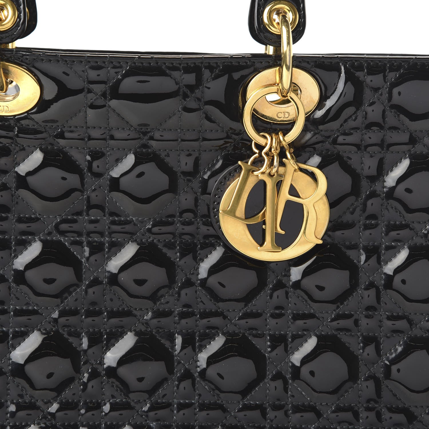 Christian Dior Patent Cannage Large Lady Dior Black 10 of 10