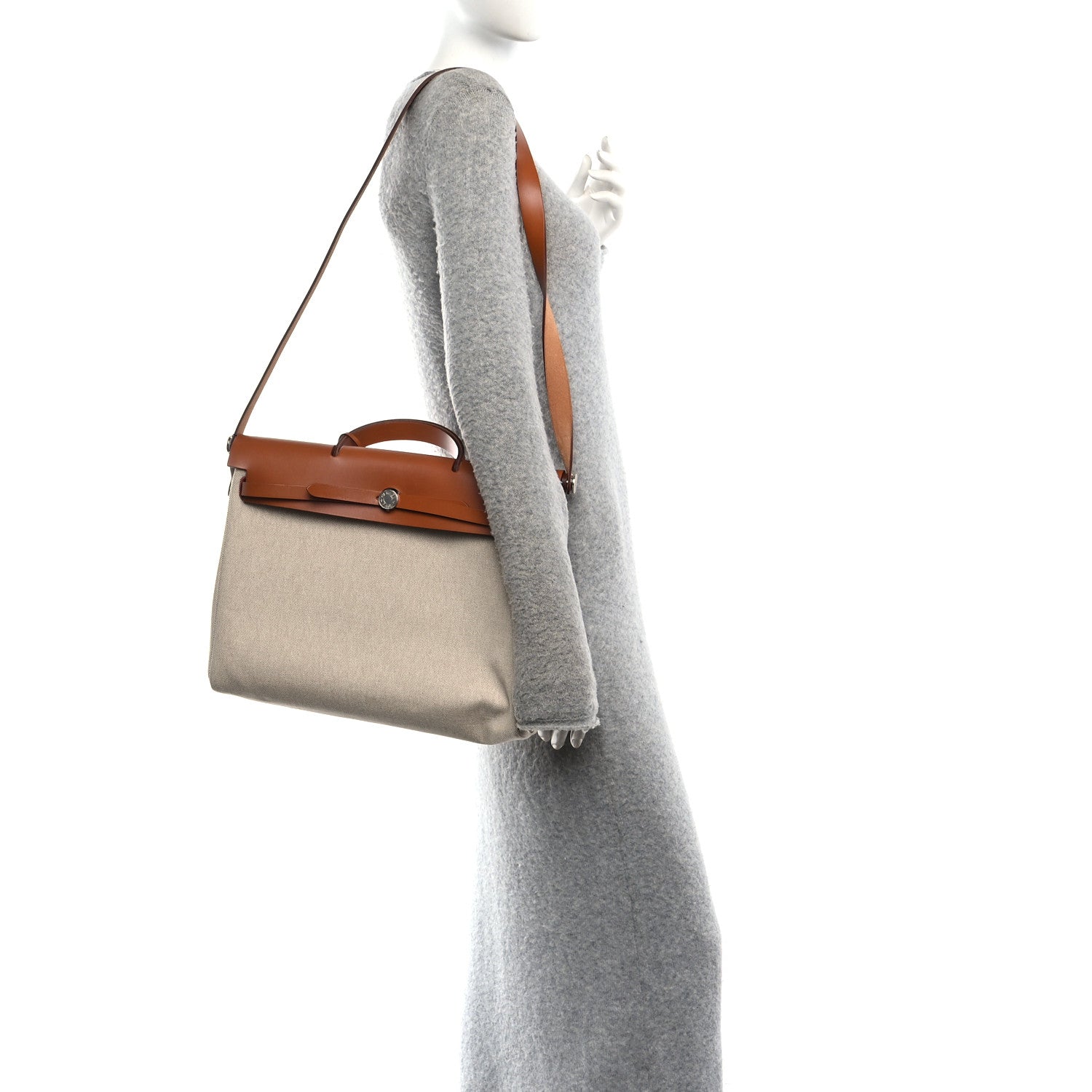 Hermes Vache Hunter Criss Viking Herbag Messenger 39 Ecru Beige Fauve 2 of 11