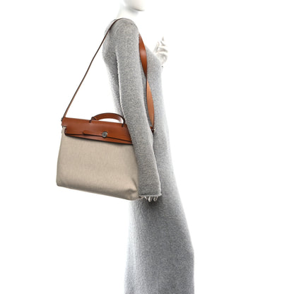 Hermes Vache Hunter Criss Viking Herbag Messenger 39 Ecru Beige Fauve 2 of 11