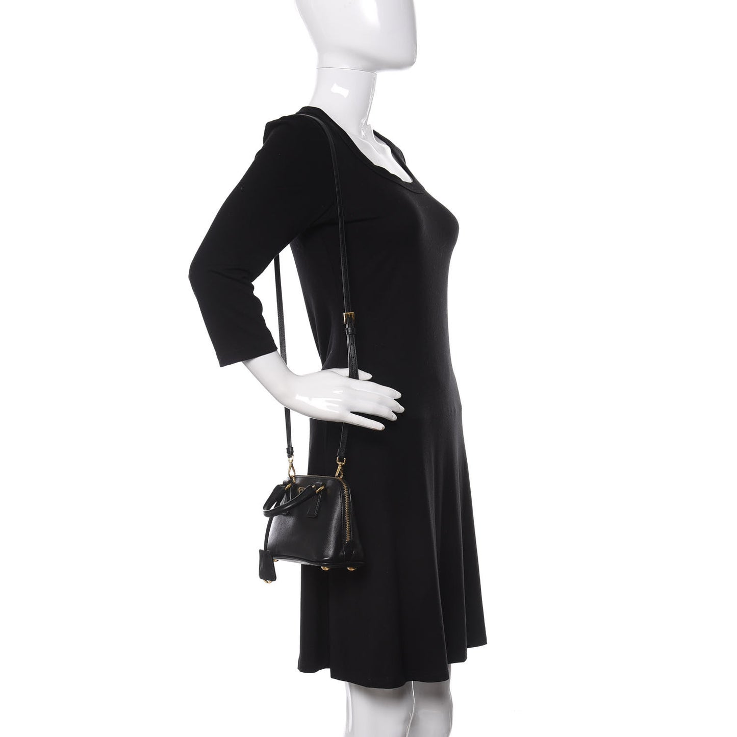 Saffiano Lux Mini Promenade Tote Black
