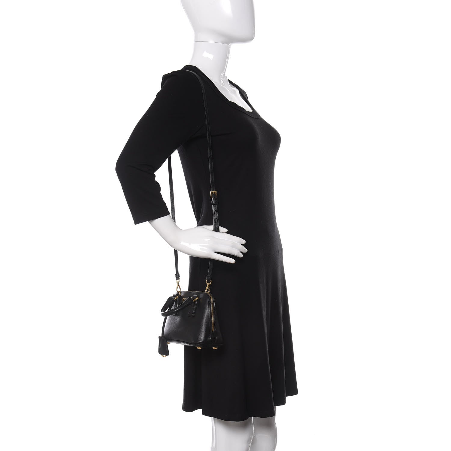 Prada Saffiano Lux Mini Promenade Tote Black 2 of 9