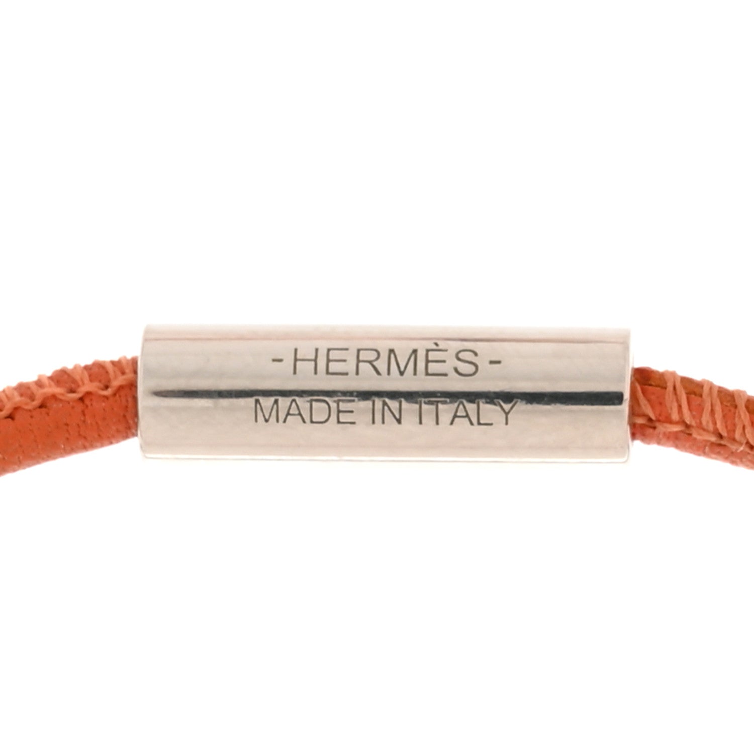 Hermes Palladium Permabrass Curiosite Pendant Necklace Orange Gold 4 of 7