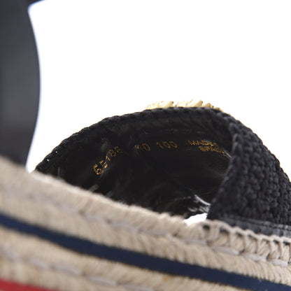 Gucci Cotton Malaga Kid Crochet Pearly GG Lilibeth Espadrille Platform Sandals 40 Black 8 of 9