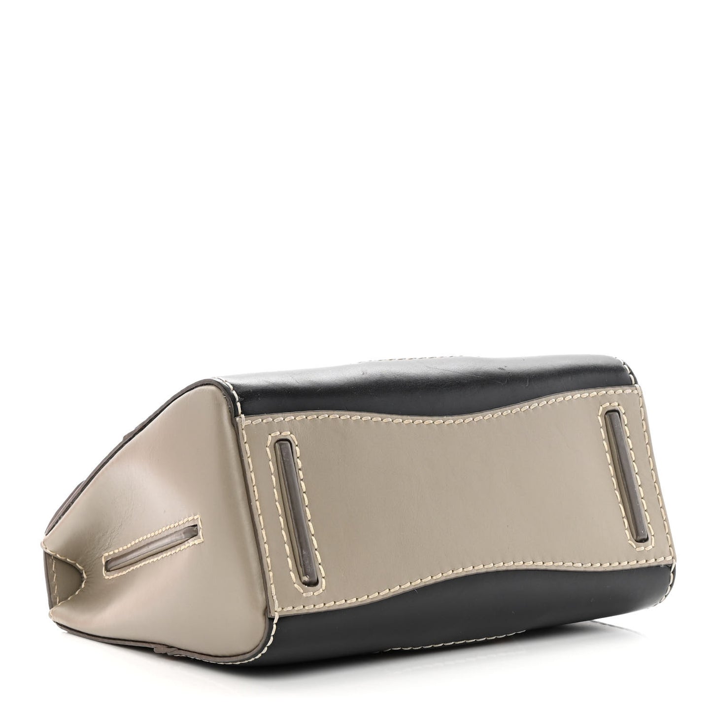 Vitello Tri-Color Medium Sound Top Handle Satchel Grigio Black