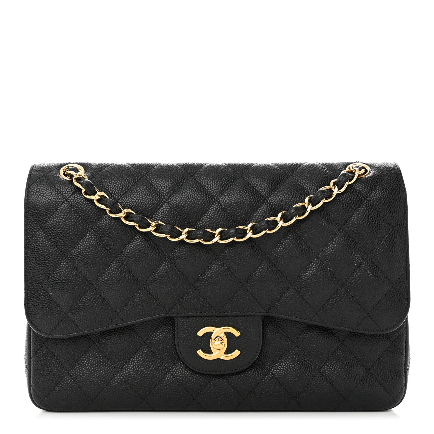 Chanel Caviar Quilted Jumbo Double Flap Black 1 of 12