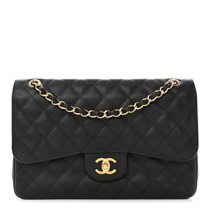Chanel Caviar Quilted Jumbo Double Flap Black 1 of 12