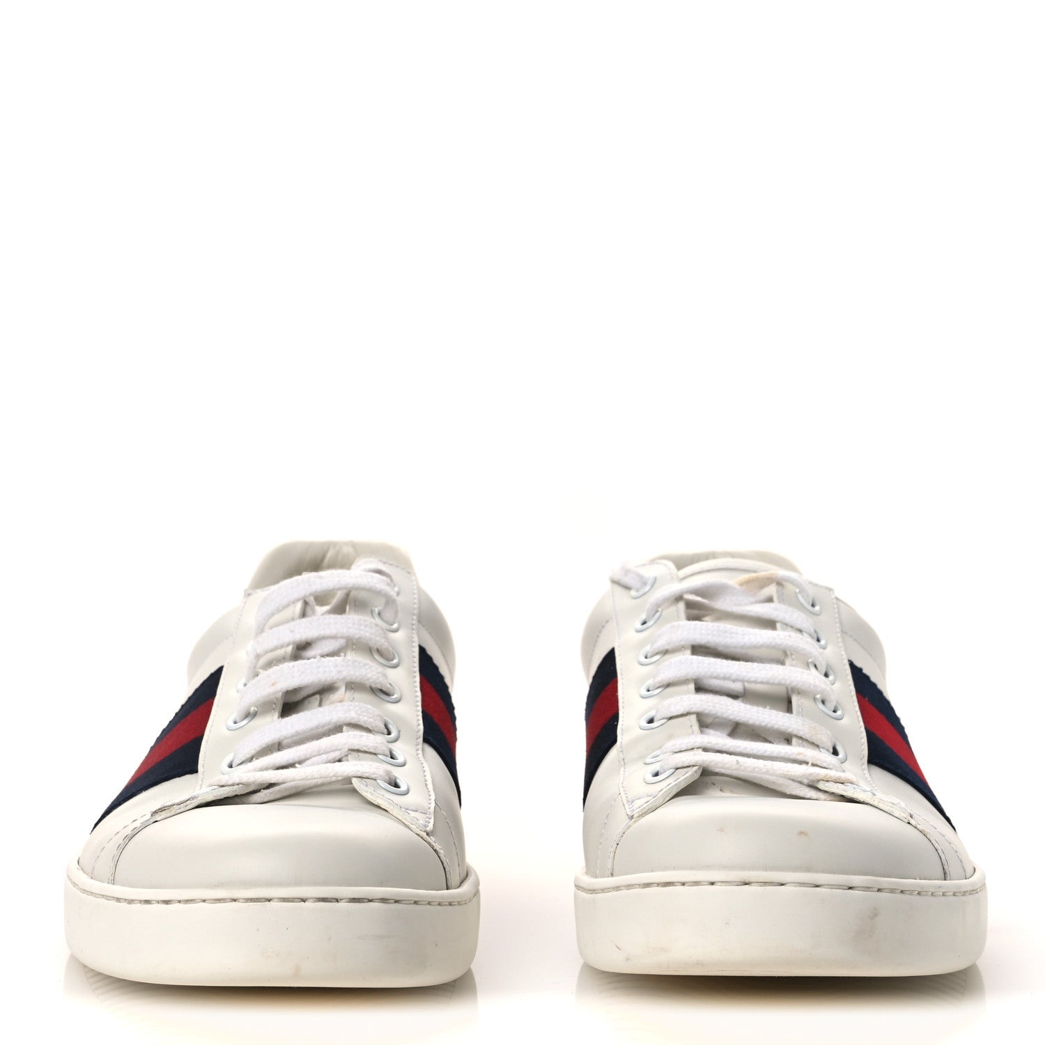 Gucci Calfskin Ayers Web Mens Ace Sneakers 10.5 White Blue 3 of 17