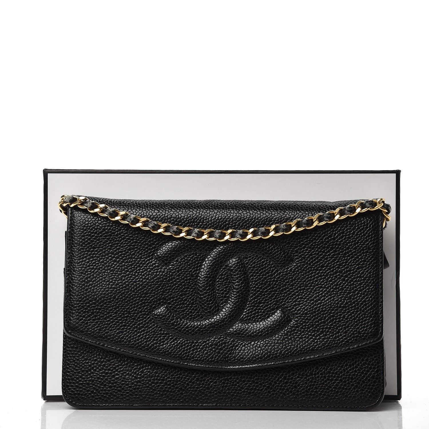 Chanel Caviar Timeless CC Wallet On Chain WOC Black 9 of 9