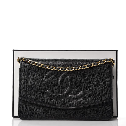 Chanel Caviar Timeless CC Wallet On Chain WOC Black 9 of 9