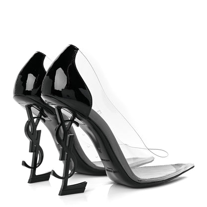 Saint Laurent Patent Calfskin PVC Opyum 110 Pump 38 Black Transparent 4 of 9