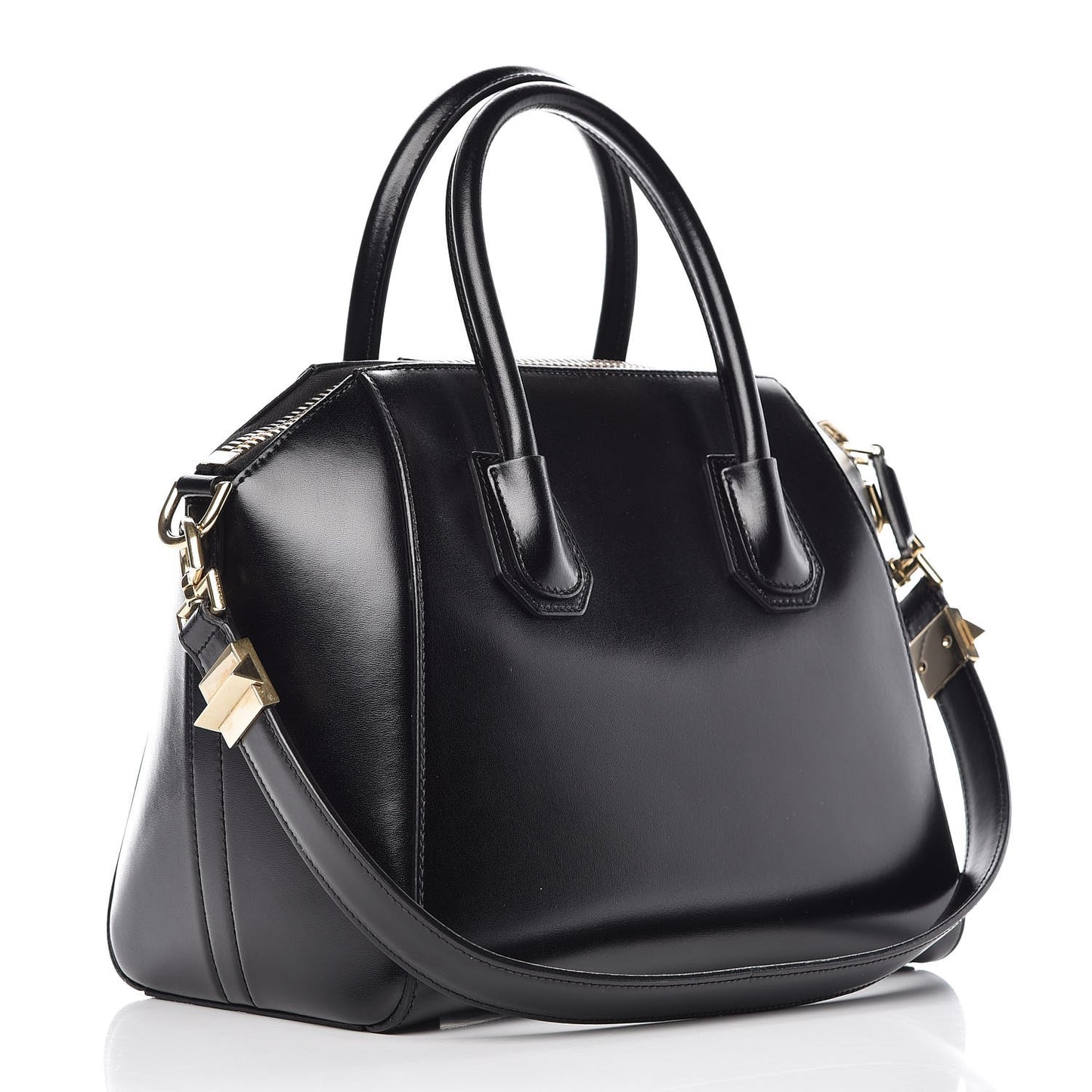Shiny Lord Calfskin Small Antigona Black