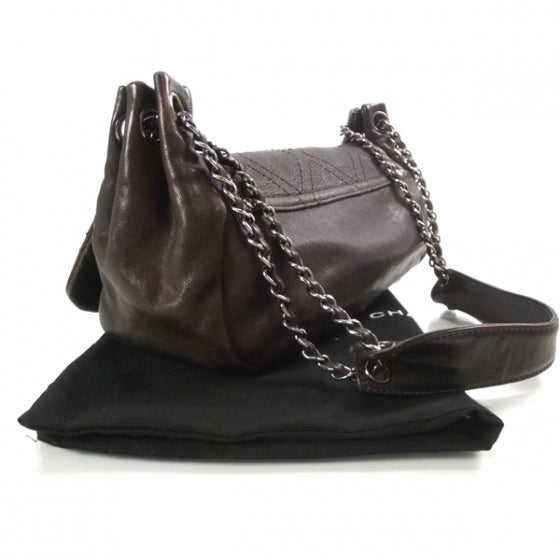 Chanel Leather Diamond Stitch Flap Brown 3 of 12