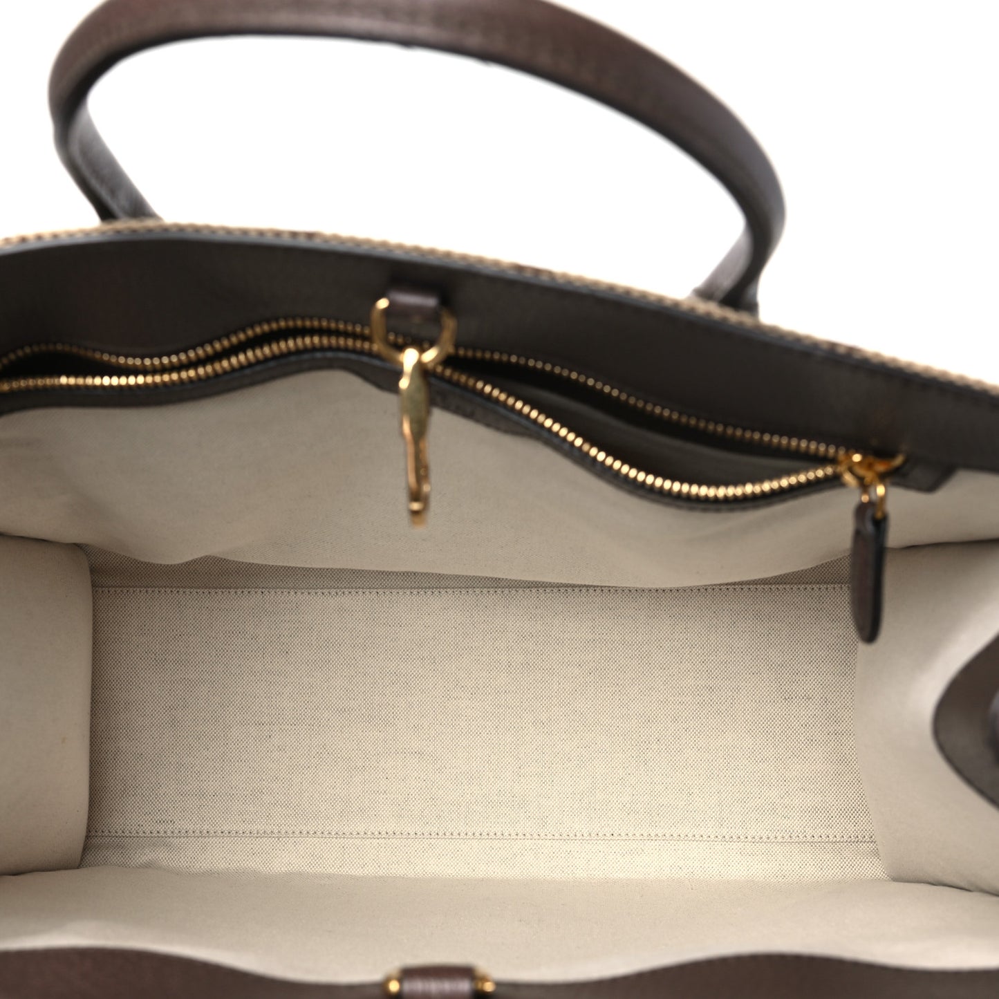 Monogram Jumbo GG Textured Dollar Calfskin Web Tote Bag Camel Ebony New Acero