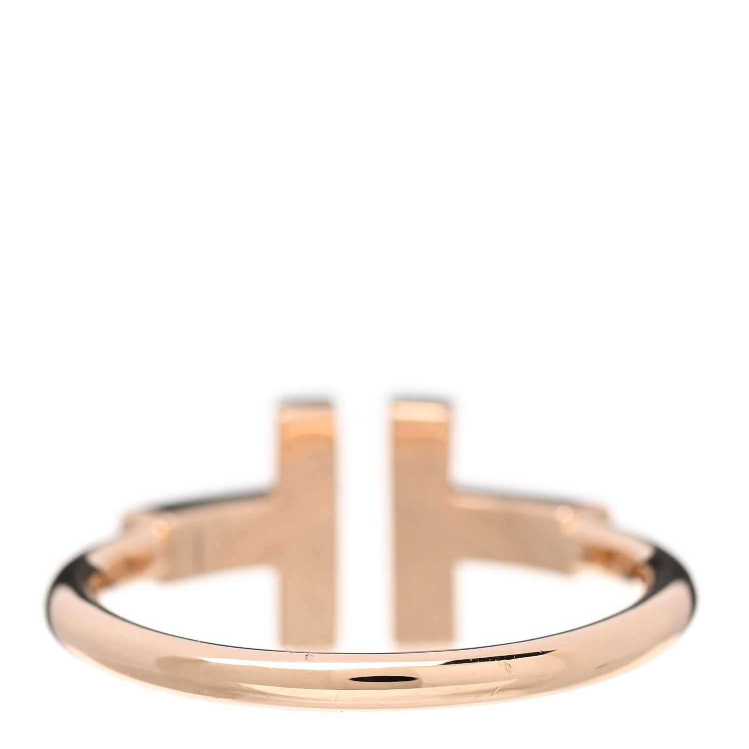 Tiffany 18K Rose Gold Diamond Mother of Pearl T Wire Ring 55 7.25 3 of 4