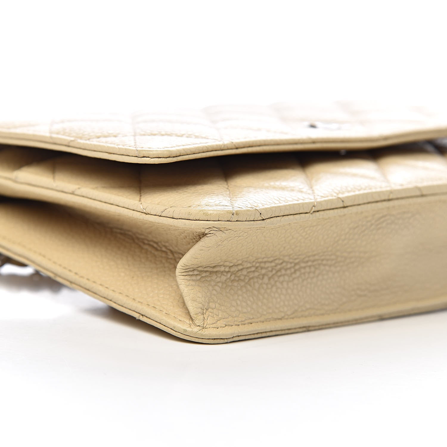 Chanel Caviar Quilted Wallet On Chain WOC Light Beige 9 of 11