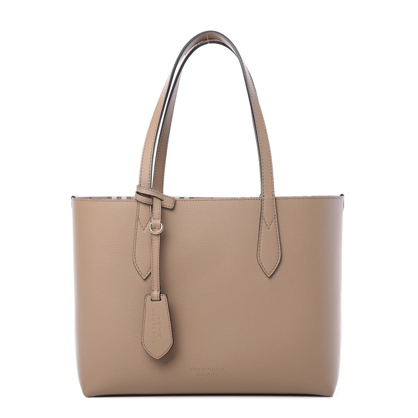Haymarket Check Small Reversible Tote Mid Camel