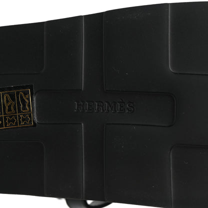 Hermes Calfskin Womens Enid Sandals 37 Black 6 of 9