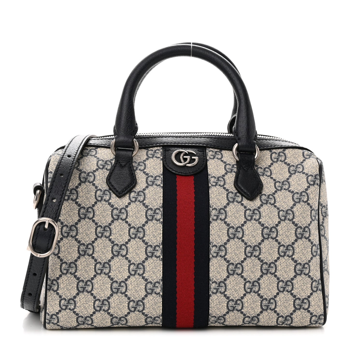 GG Supreme Monogram Web Small Ophidia Top Handle Bag Beige Blue