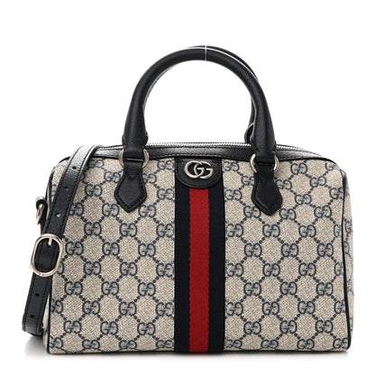 Gucci GG Supreme Monogram Web Small Ophidia Top Handle Bag Beige Blue 1 of 9