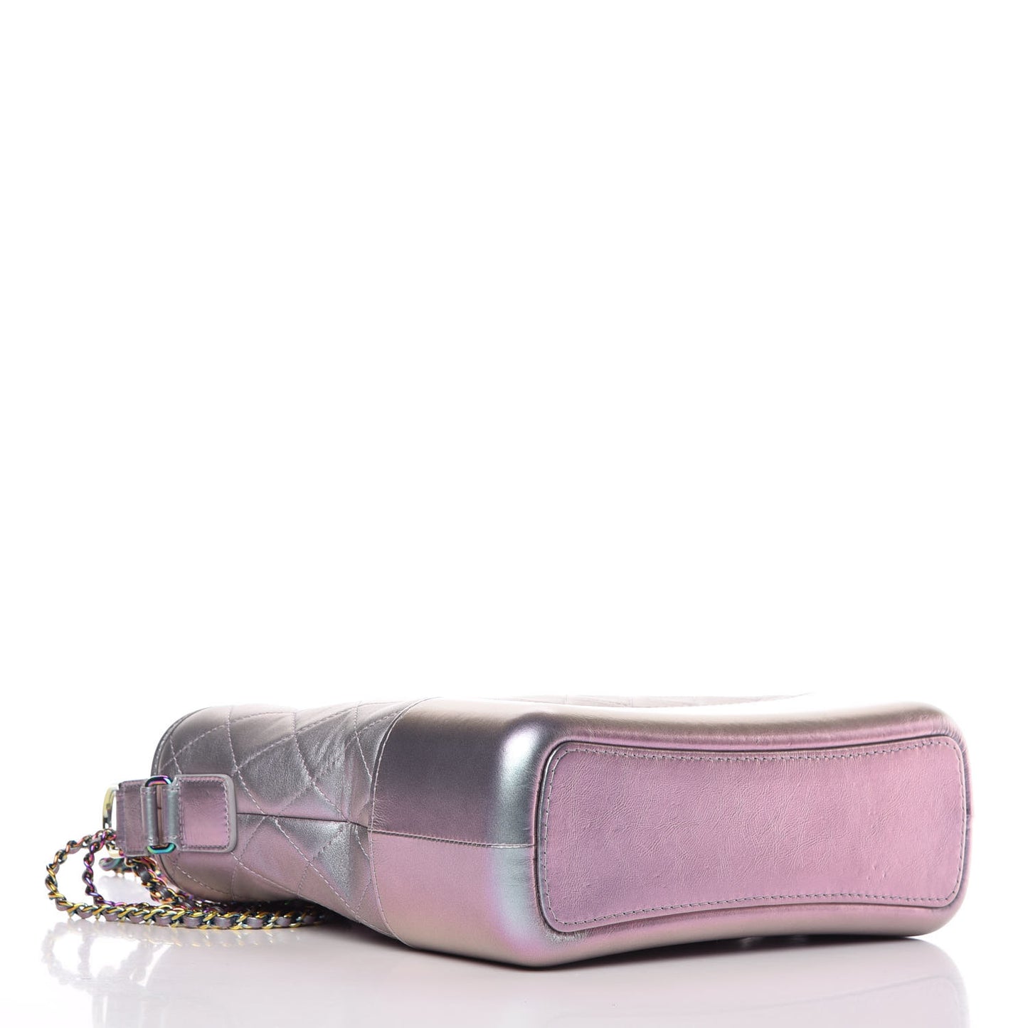 Iridescent Lambskin Calfskin Quilted Medium Gabrielle Hobo Light Purple