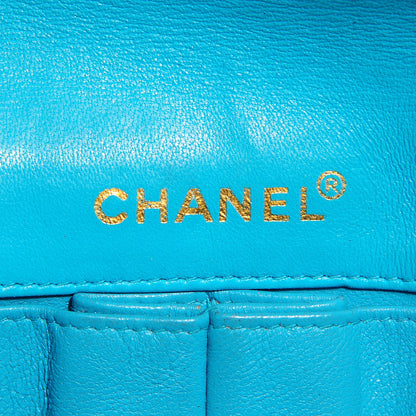 Chanel Lambskin Quilted East West Chocolate Bar Flap Navy 7 of 8