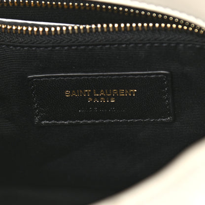 Saint Laurent Boucle Tweed Quilted Toy Loulou Puffer Monogram Chain Satchel Crema Soft 6 of 11