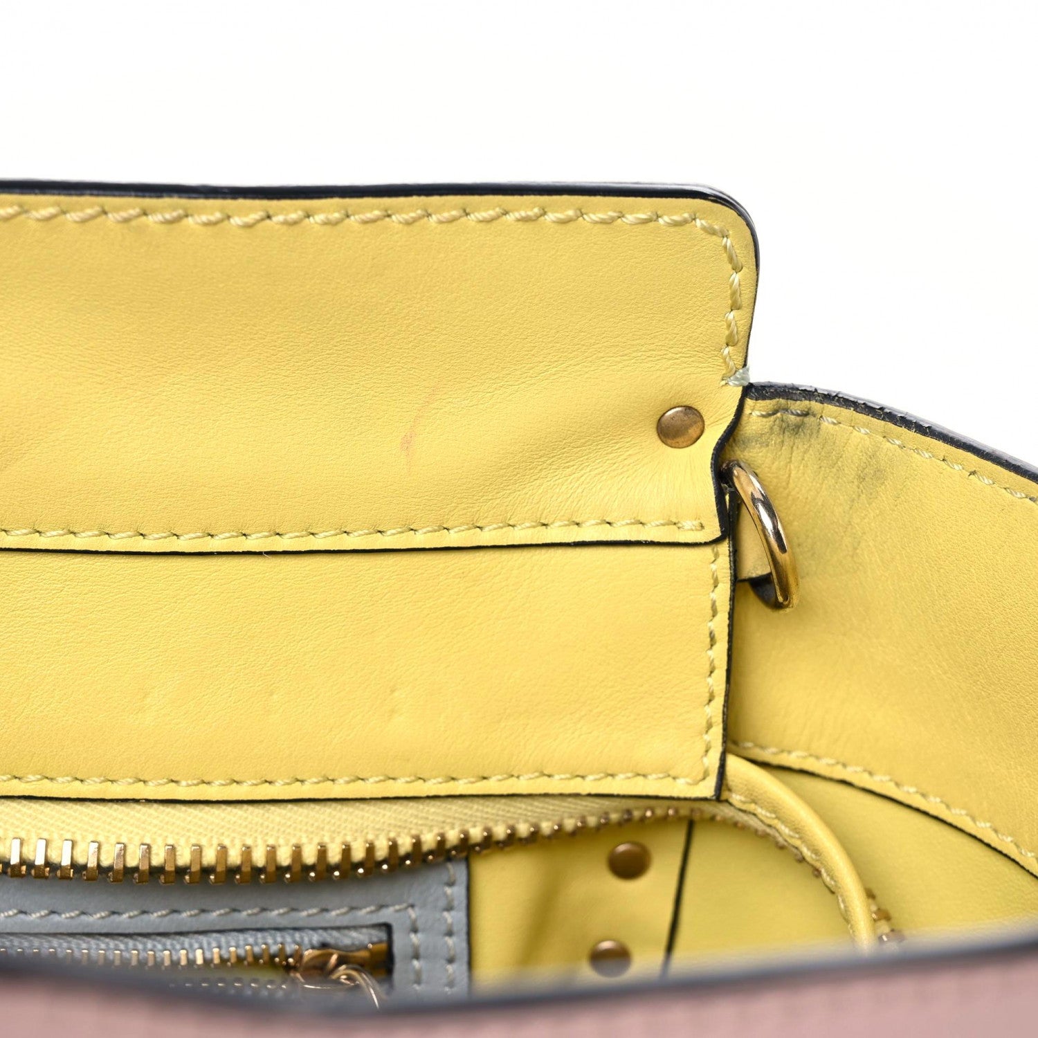 Valentino Garavani Vitello Watercolor Rockstud Double Handle Tote Rose Green Yellow Sky 7 of 21