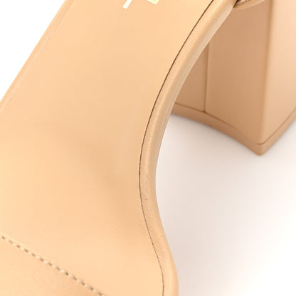 Chanel Lambskin Logo Platform Sandals 40 Beige 10 of 11