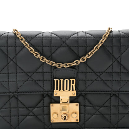 Christian Dior Lambskin Cannage Dioraddict Wallet on Chain Clutch Black 8 of 10