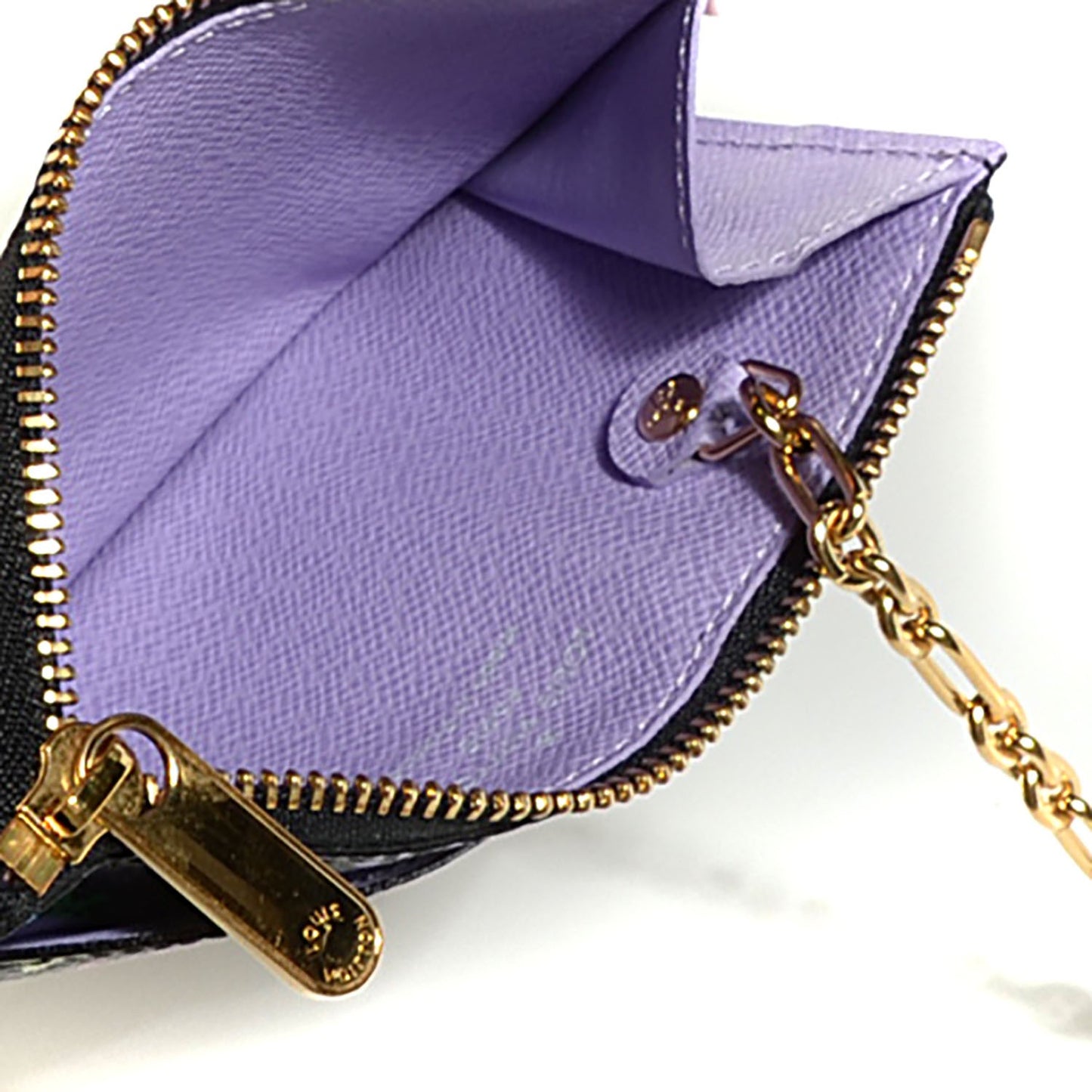 Monogram Multicolor Key Pouch Black Violet