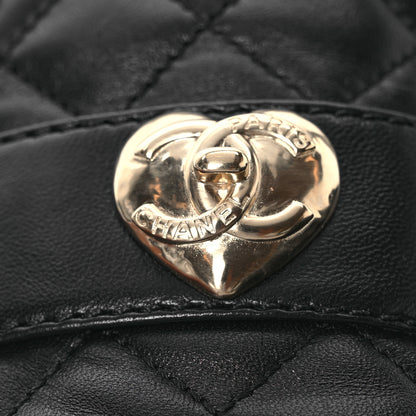 Chanel Lambskin Quilted CC Heart Loafers 38 Black 11 of 14