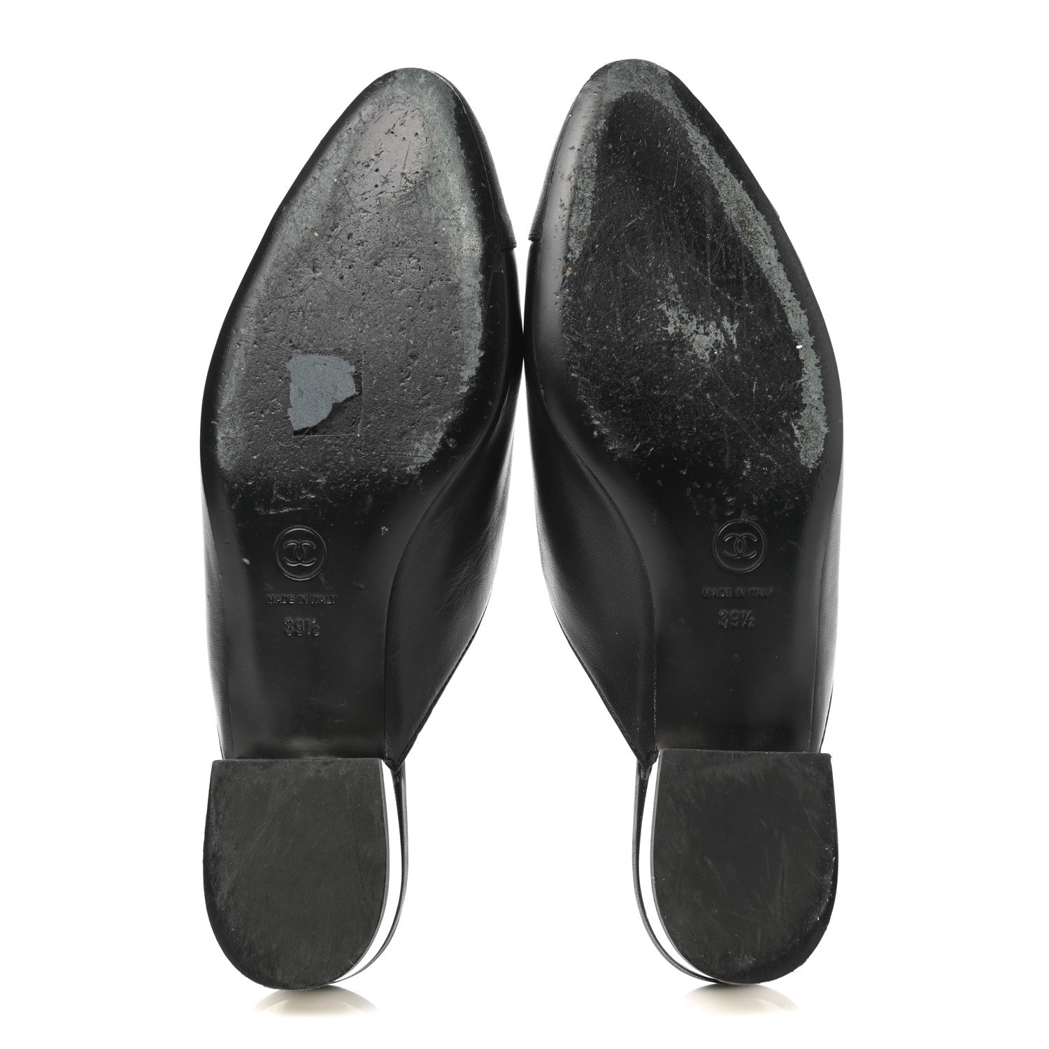 Chanel Lambskin Grosgrain Cap Toe CC Mules 39.5 Black 5 of 12