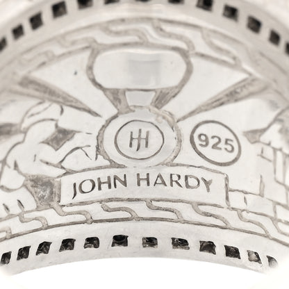 John Hardy Sterling Silver Black Sapphire Hammered Saddle Ring 54 7 4 of 4