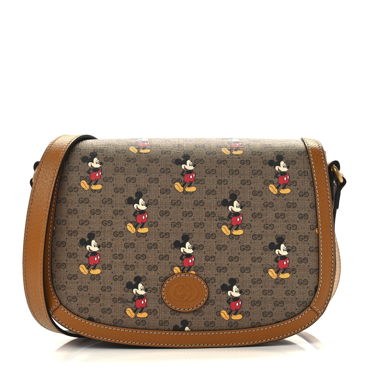 Gucci X DISNEY Mini Vintage GG Supreme Monogram Mickey Mouse Small Flap Messenger Bag Beige Vintage Sun Oil 1 of 12