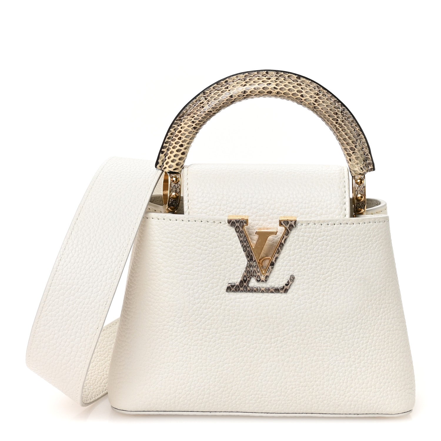 Louis Vuitton Taurillon Ayers Capucines Mini White Snow White 1 of 10