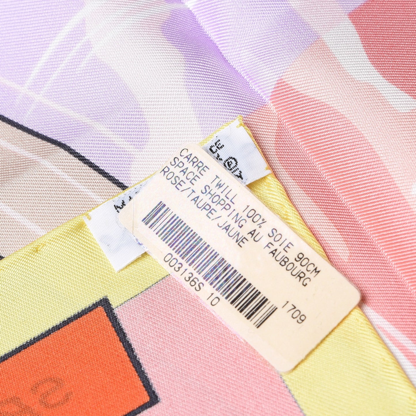 Silk Space Shopping Au Faubourg Scarf 90 Rose Taupe Jaune
