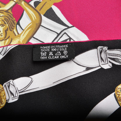 Hermes Silk Brides De Gala Maxi Twilly Fuchsia Noir Vieil Or 5 of 5