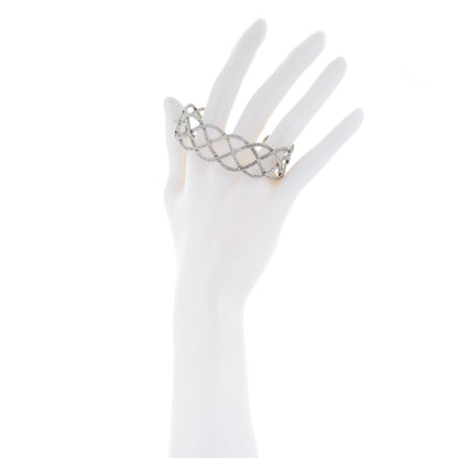 John Hardy Sterling Silver Diamond Classic Chain Woven Braided Cuff M Bracelet 2 of 6