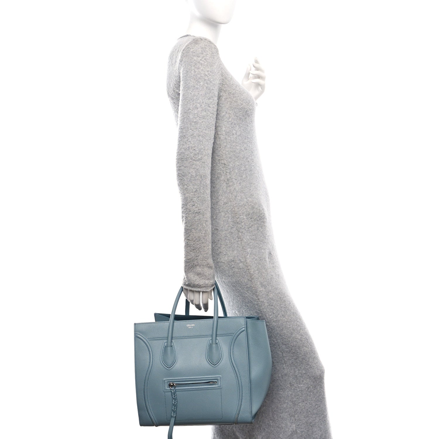 Celine Supple Calfskin Medium Phantom Luggage Slate Blue 2 of 17