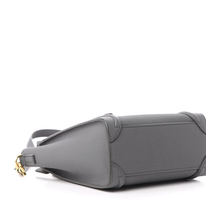 Celine Drummed Calfskin Nano Luggage Kohl 6 of 10
